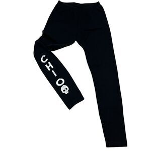 American Apparel Black Leggings Womens S Cotton Skull Graphic Elastic Waist